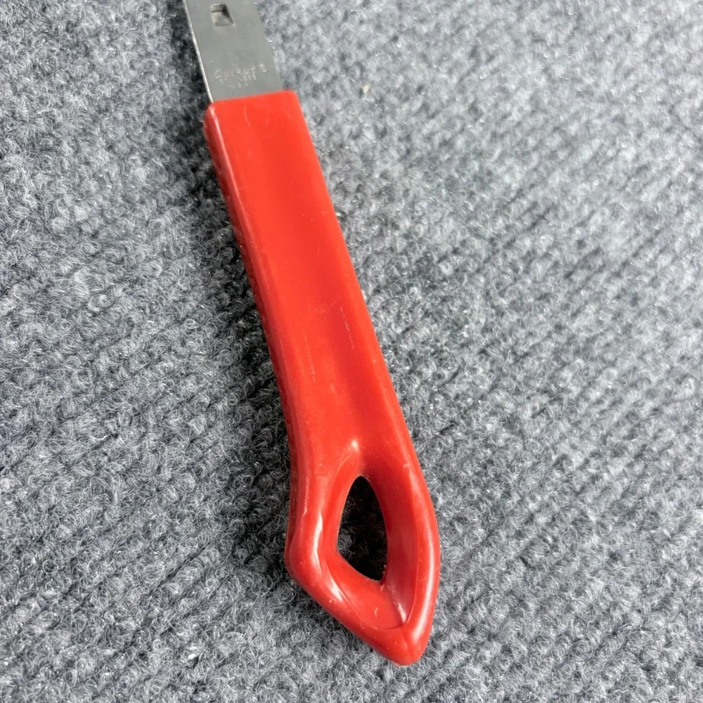 Vintage Quikut Stainless Steel Brownie Spatula Red Handle‎ Made in USA Kitchen